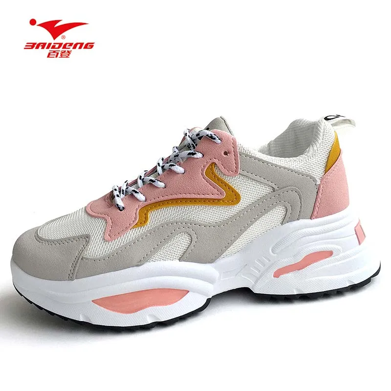 Baideng/Женская обувь для бега удобная женская спортивная на шнуровке дышащие