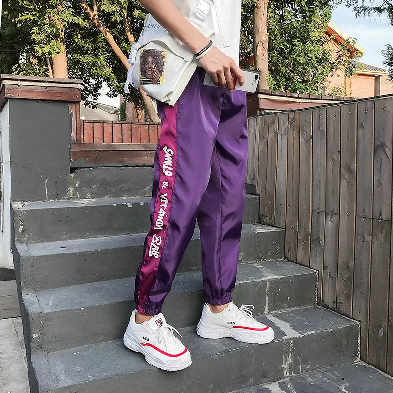 

Color Block Pocket Patchwork Cargo Joggers Men Graffiti Hip Hop Letter Print Harem Pants Mens Casual Dance Trousers Sweatpants