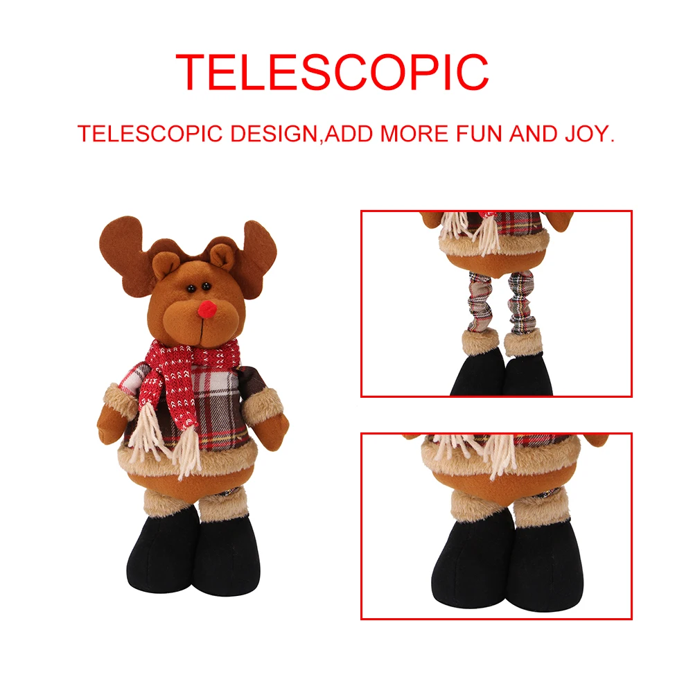 Christmas Doll Kids New Year Gift Toy Decoration Santa Claus Snowman Retractable Standing Home toys | Игрушки и хобби