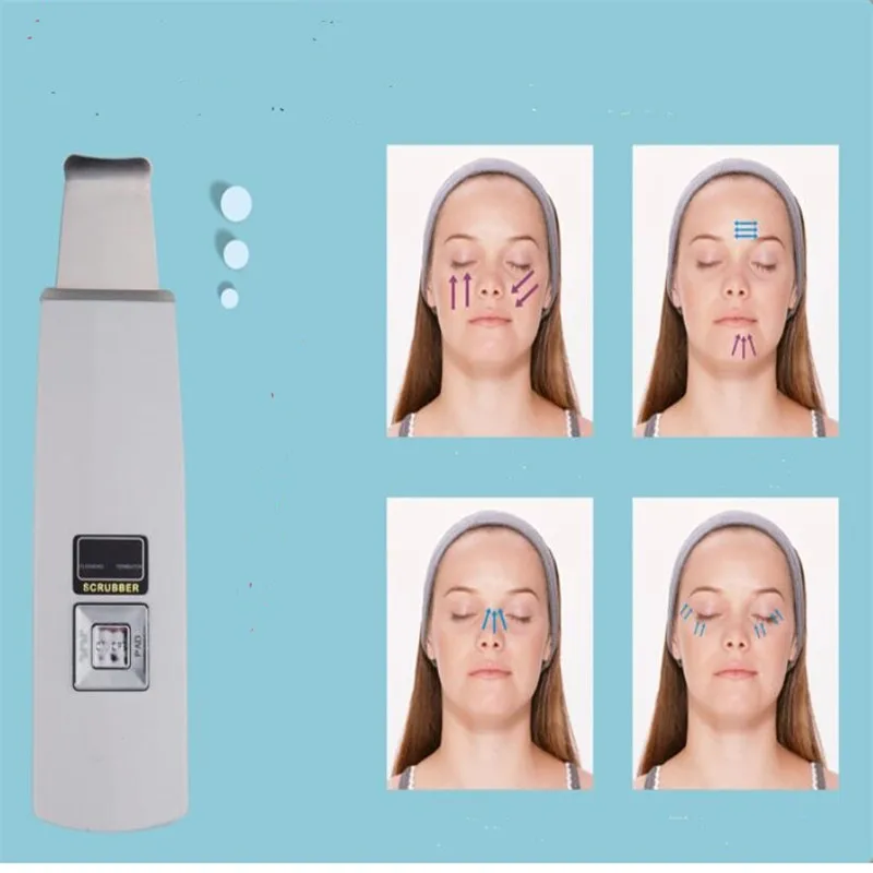 Kopen Elektrische Ultrasone Ionische Huid Scrubber Porie Reiniging Apparaat Lcd Gezicht Peel Beauty Tool Gezichtsverzorging Massage Whitening Anti-Aging