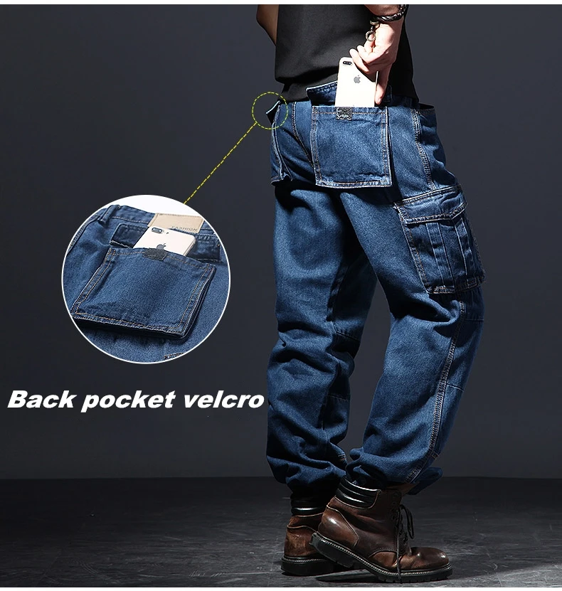 Мужские джинсовые брюки карго MSSNNG повседневные рабочие байкерские с множеством