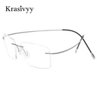 Оправа для очков Krasivyy Мужская Ультралегкая, без оправы, из чистого титана, прямоугольные очки для близорукости, новинка 2022