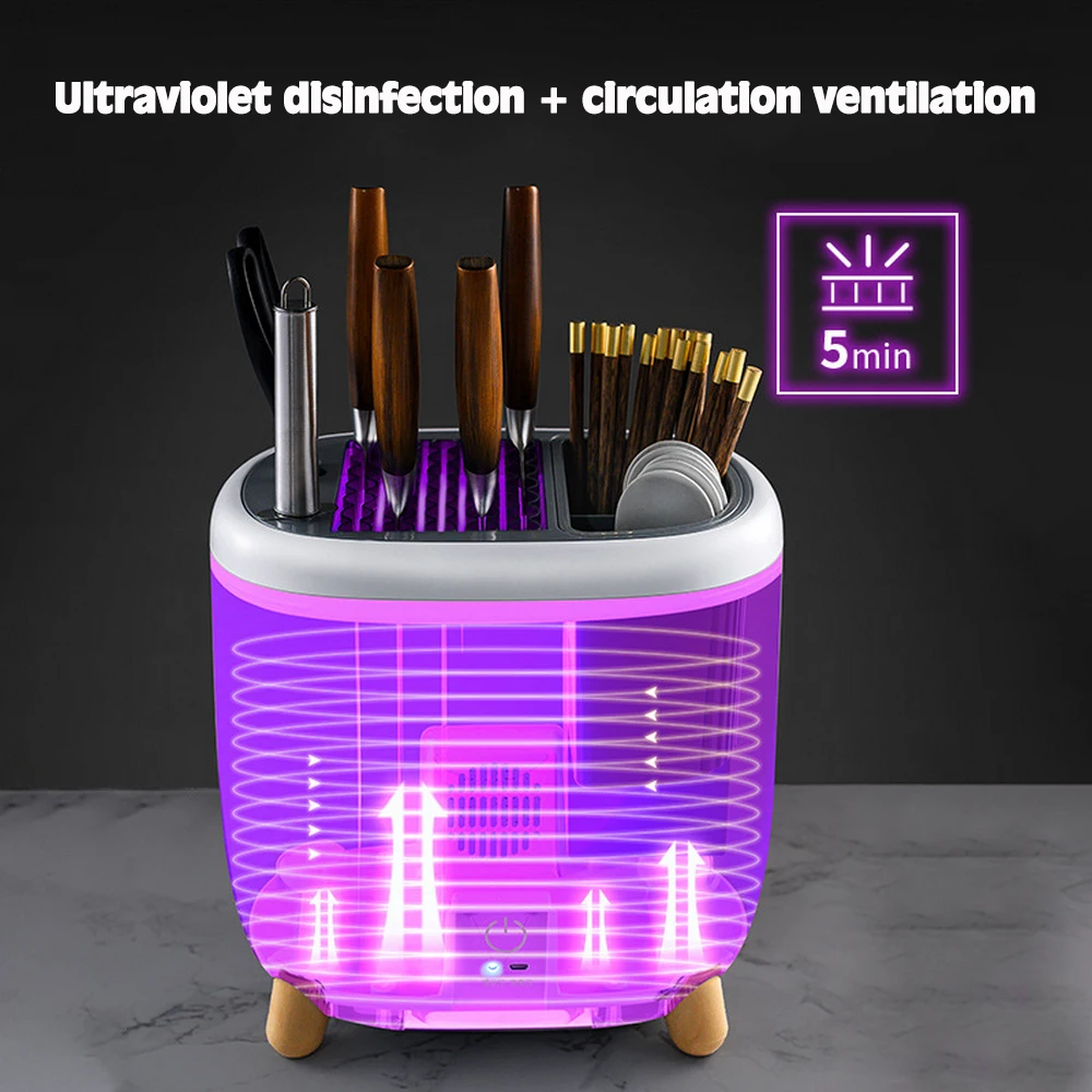 

Smart Sterilization Chopstick Holder Multifunctional Punch-free Cutlery and Chopsticks Holder Stand Kitchen Cutlery Storage Box
