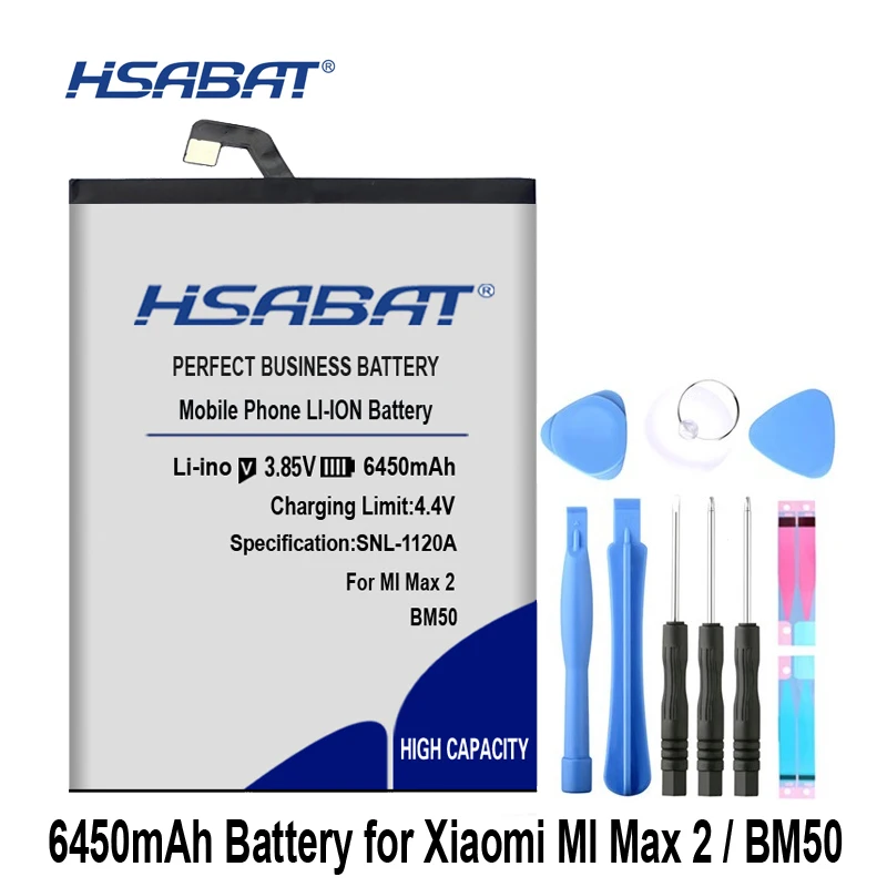 HSABAT 6450mAh BM50 Аккумулятор для Xiaomi Mi Max 2 II Max2