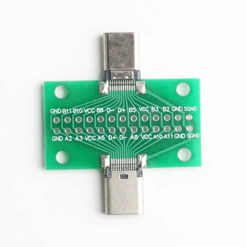 Type-C Male to Female USB 3.1 Test PCB Board Adapter Type C 24P 2.54mm Connector Socket For Data Line Wire Cable Transfer | Обустройство