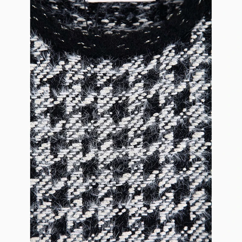 

England Vintage Plaid Tassels Sleeveless Knitting Vest Winter Za Sweaters Women Pull Femme Pullovers Tops