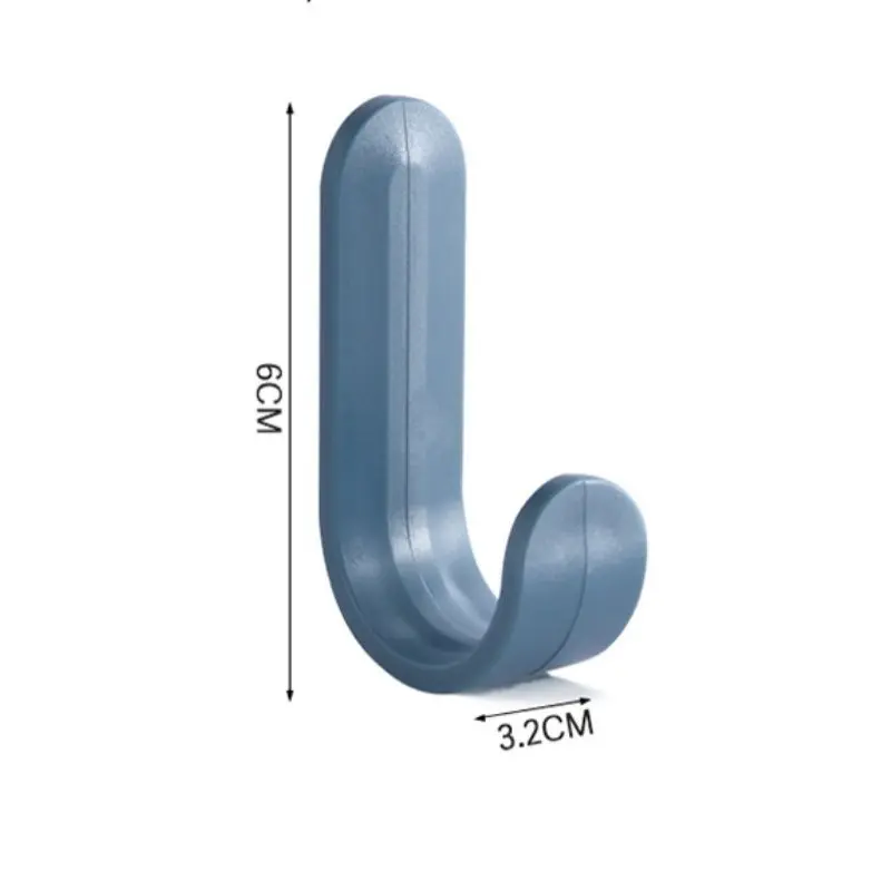 

6pcs/set Multifunctional Color Plastic Door Hook Hangers Hat Racks Hanger Self Adhesive Wall Hangers Towel Hooks
