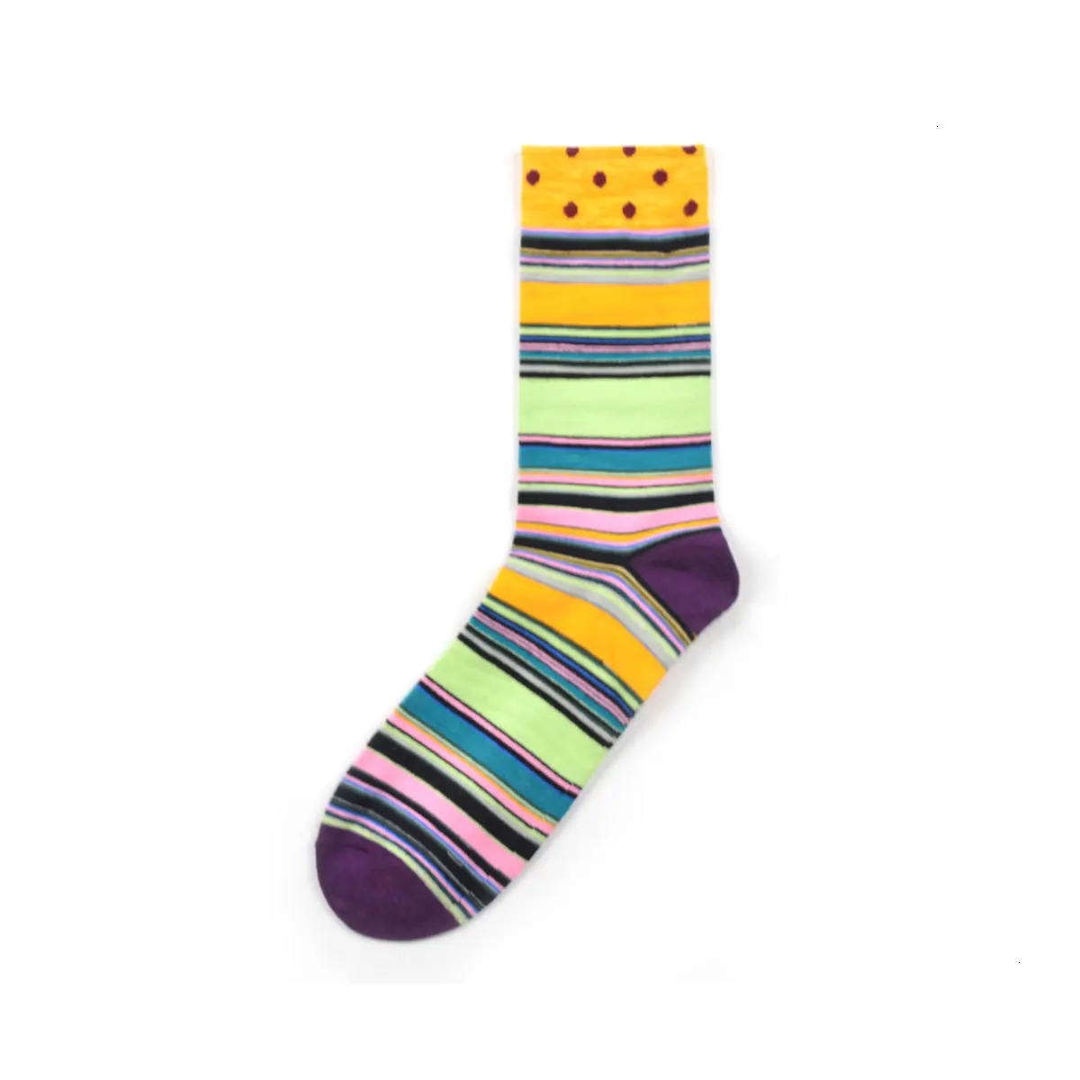 

12 Pairs/lot Fashion Colorful Combed Cotton Geometric Plaid Dot Striped Socks Man funny happy socks wedding business sock gift