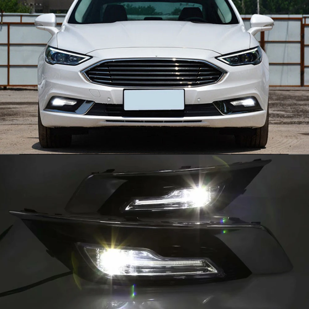 Автомобильный мигающий 1 пара DRL для Ford Mondeo Fusion 2018 дневные ходовые огни
