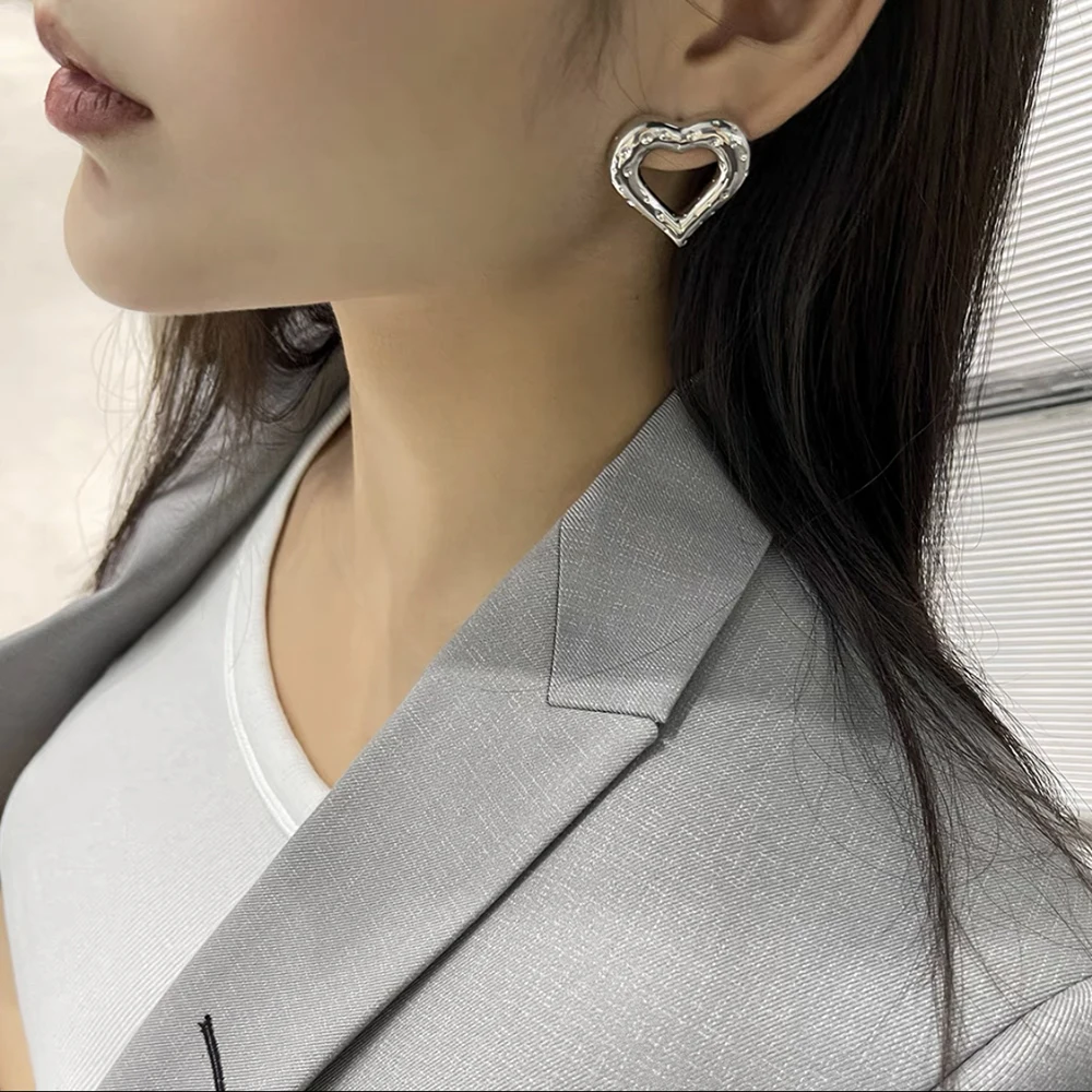 

Rispada Ins Trendy Heart Earring Dangle Earrings For Women Girl Dress Gift