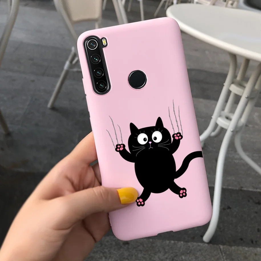 xiaomi leather case color Redmi Note 8 Ốp Lưng Điện Thoại Dễ Thương Mèo Hoạt Hình Ốp Lưng Dành Cho Xiaomi Redmi Note 8 Pro Trường Hợp Note8 8 T 8Pro 8 T Silicone Mềm Coque xiaomi leather case chain