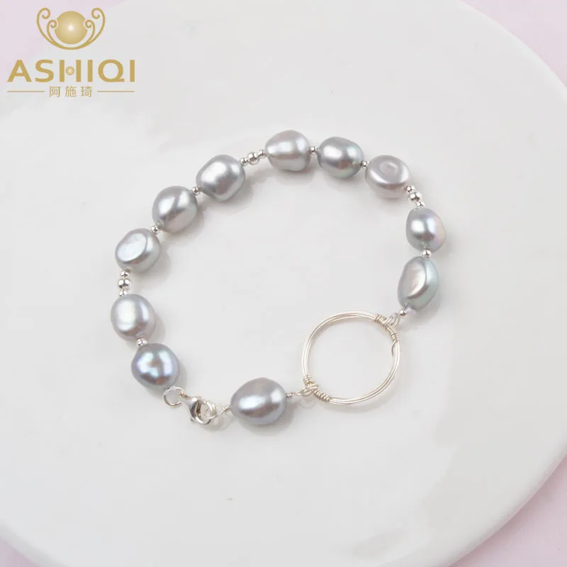 Женский браслет из серебра 925 пробы с натуральным пресноводным жемчугом |