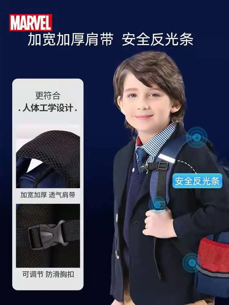 Disney New School bags For Boys Primary Student Shoulder Orthopedic Backpack Spider Iron Man Captain America Kids Gifts Mochilas