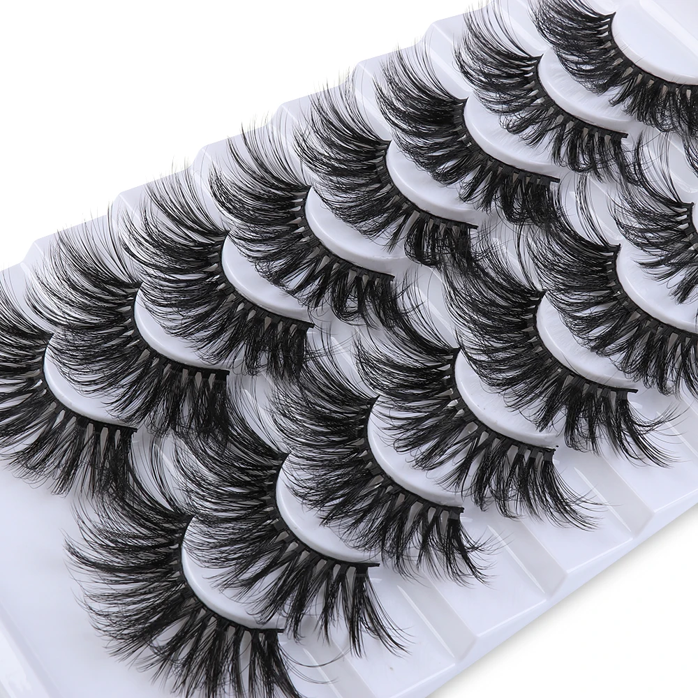 

8 Pairs 25mm 4D Mink False Eyelashes NaturalThick Wispies Fluffy Fake Eyelash Extension Eye Makeup Full Volume Lashes Handmade