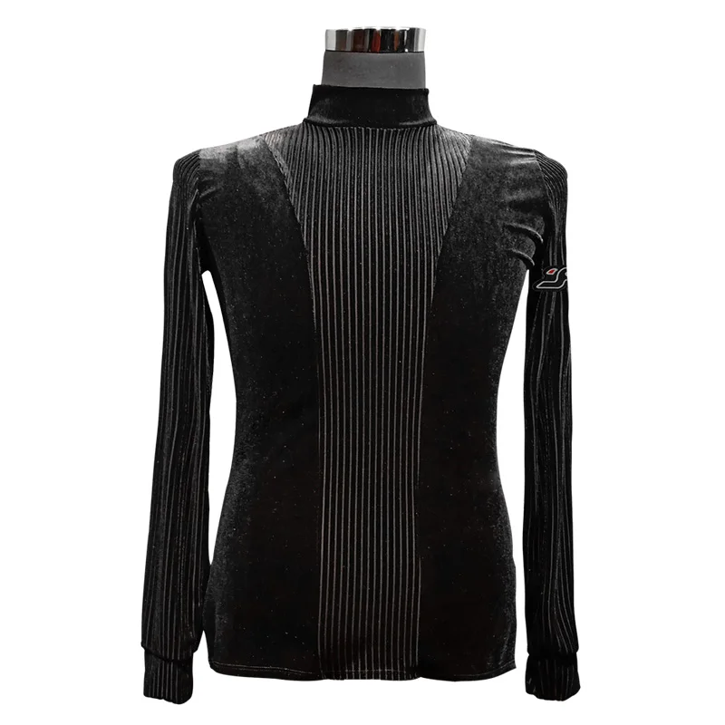 

Men'S Latin Dance Tops New Long-Sleeved High Neck Dance Clothes Corduroy Latin Practice Clothes Male Latin Dance Costumes DN7052