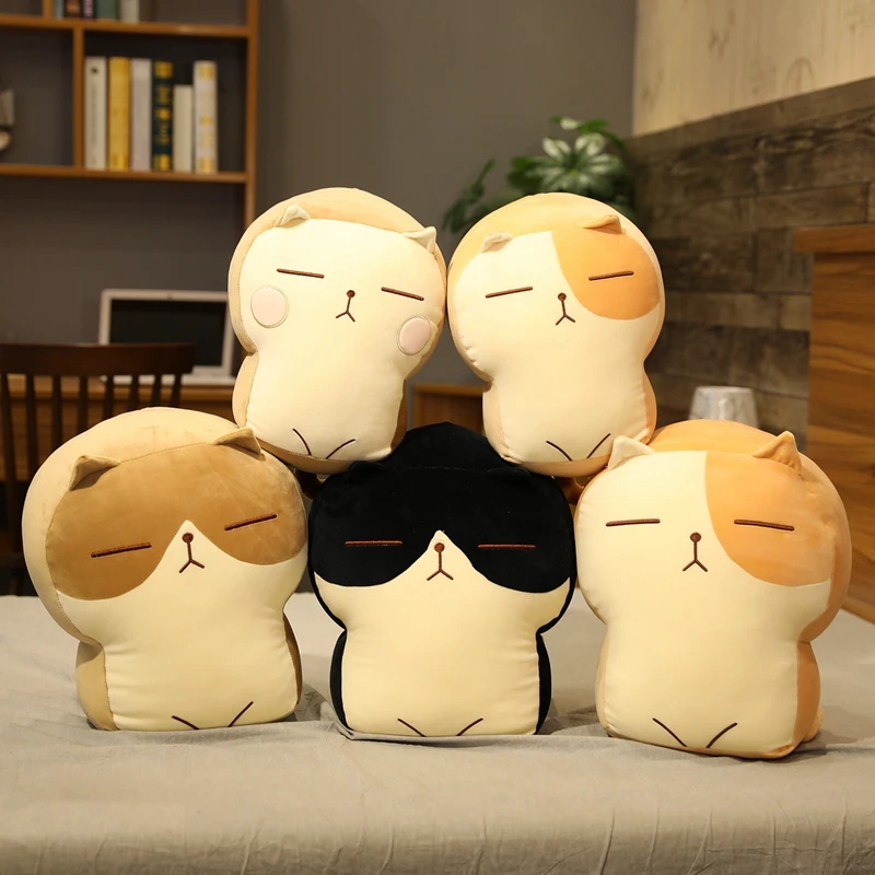 

1pc 30/40CM Lovely Fat Toast Cat Plush Toys Cute Stuffed Dolls Sleeping Cat Pillow Food Plush Toy Children Baby Birthday Gift