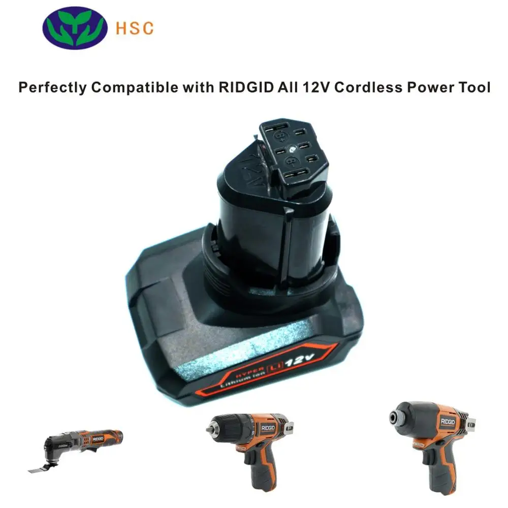 Литий-ионный аккумулятор RID12B 18650 Ач 2 шт. сменный 12 В для Ridgid AC82008 130188001/AEG 1215R L1230 R86048