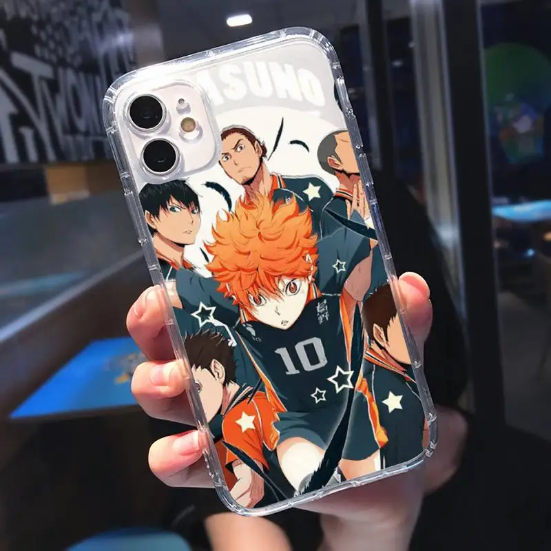 

Cute Japan Anime Haikyuu Clear Phone Case Transparent for iPhone 11 12 mini pro XS MAX 8 7 6 6S Plus X 5S SE 2020 XR