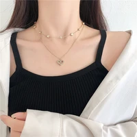 fashion creative double necklace love with female personality than fairy maiden collarbone chain necklace