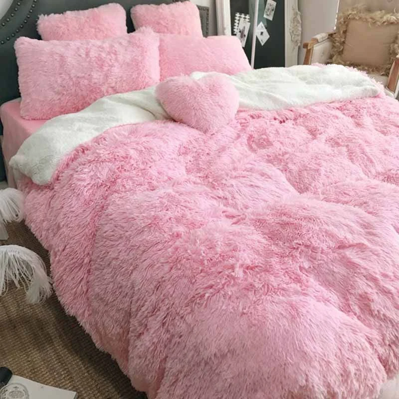 Shaggy Fuzzy Fur Winter Warm Blanket Office Fluffy Rest Plaid Sofa Bedding Cover Bedsheet Student Home Bedspread