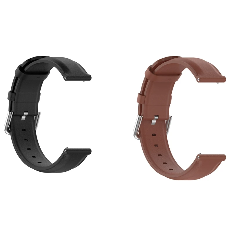 

2 Pcs Leather Strap For Huawei Watch GT2 46Mm/GT2E Bands Light 22Mm Replacement Wristband, Black & Brown