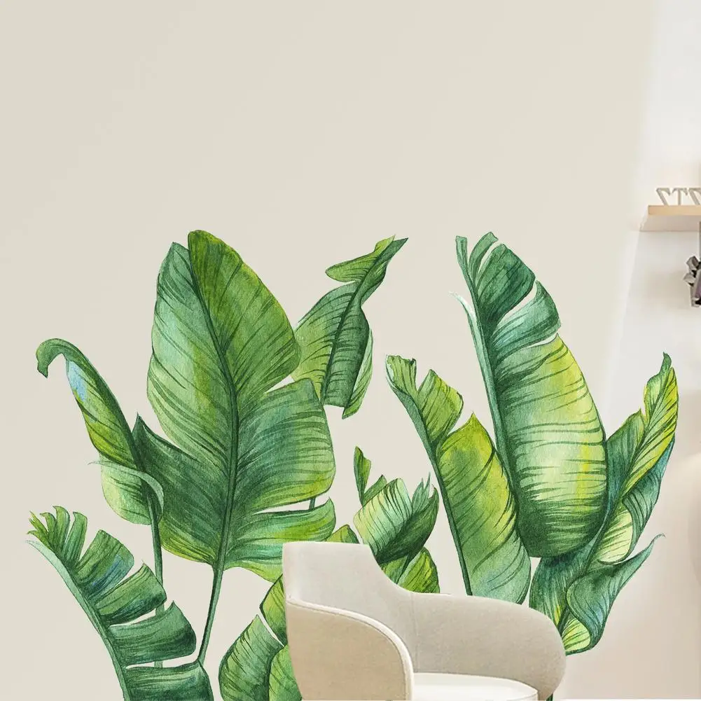 

Green Plant Print Wall Sticker Living Room Bedroom Background Decoration