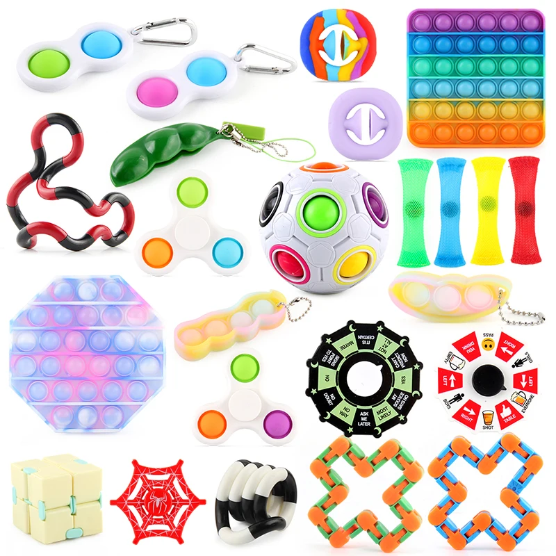 

Stress Relief Toys Autism Anxiety AntiStress Fidget Sensory Toy Set Pack Pop Decompression Toy Kit Hand Toys For Children Adults