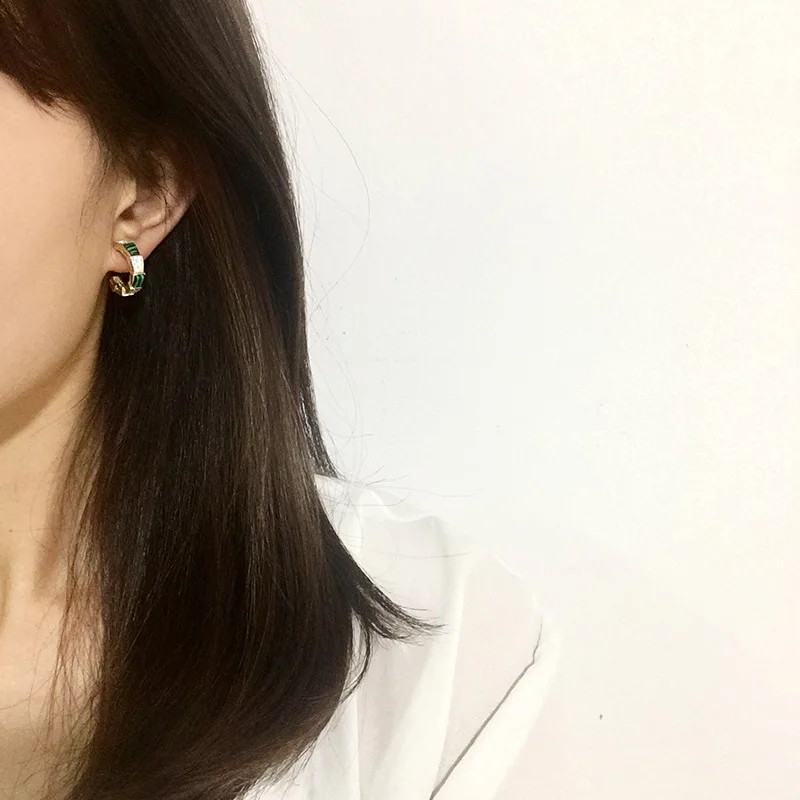 New Fashion Luxury Rhinestone Stud Earrings for Women High Quality Copper Metal Brand Bridal | Украшения и аксессуары