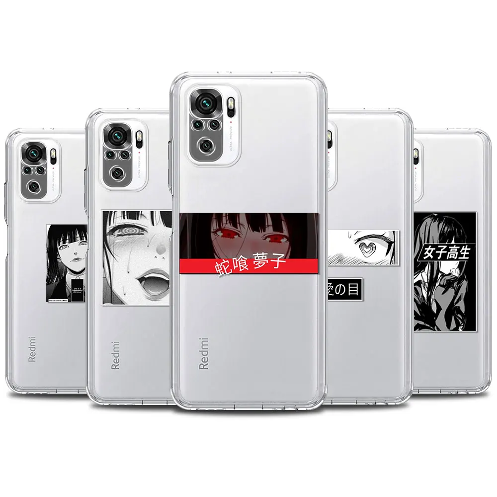 

Phone Case For Redmi Note 10 9S 9 4G 9T 8 Pro 7 Clear TPU Redmi 9 9A 9C 8A 7A K30 K40 for Back Cover Casing Manga Kakegurui Capa