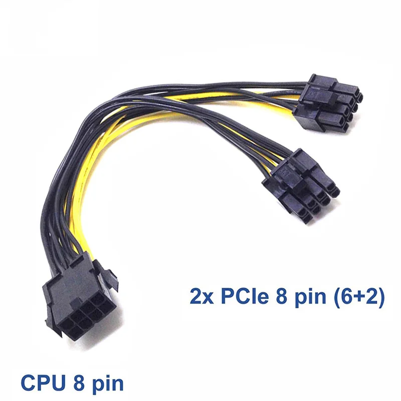EPS ЦП 12 В 8 Pin к Dual (6 + 2) PCIE адаптер кабель питания PCI-E Кабель-адаптер 8-контактный