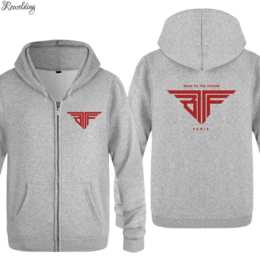 

Back To The Future BTTF Hoodies Men Fashion Men's Long Sleeve Fleece Zipper Jackets Cardigans Hooded Sweatshirts Coat