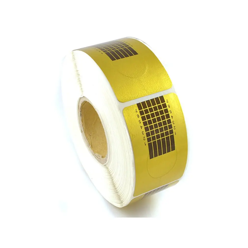 

500 PCS Gold Nails Gel Extension Sticker Guide Nail Art Professional Acrylic Nail Forms