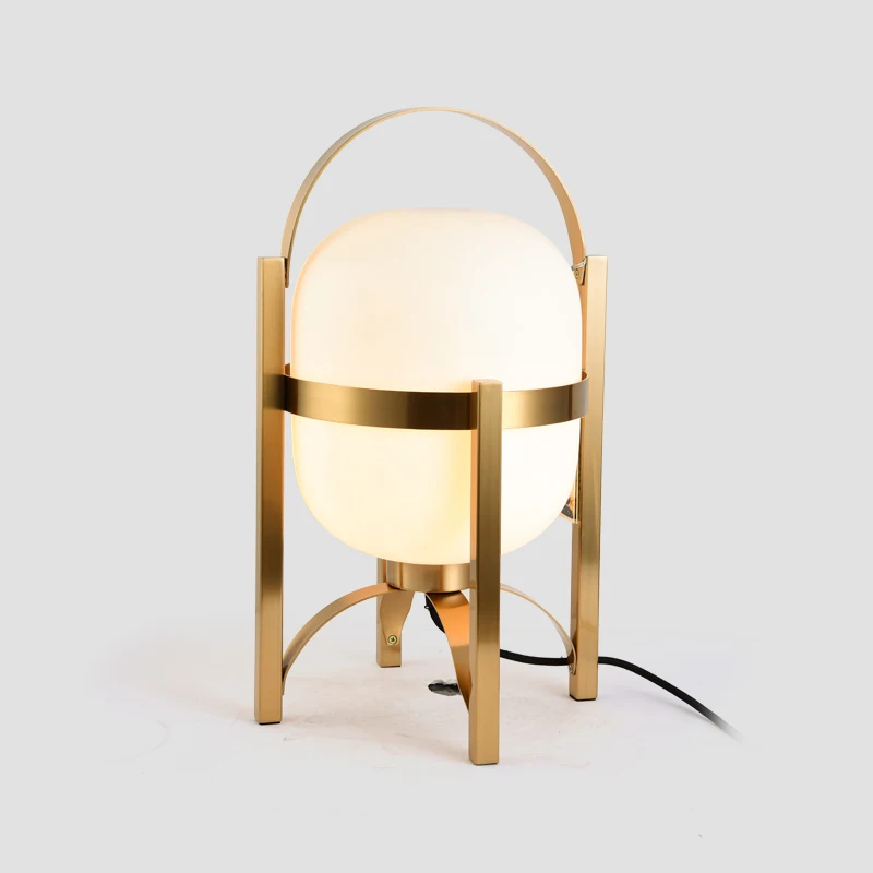 

Post-modern LED Table Lamp Nordic Loft White Glass Ball Desk Light Golden Table Lights Indoor Bedroom Bedside Decor Desk Lamp