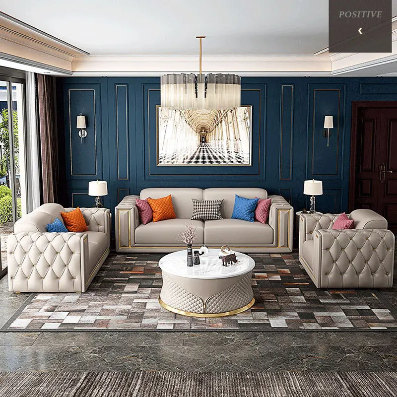 Современный Кожаный комбинированный диван из микрофибры размер виллы для