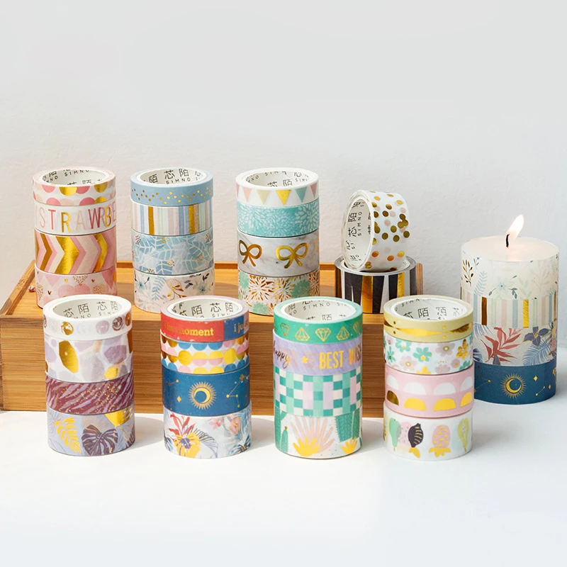 Набор декоративного скотча Васи фантазия сад серии бронзовые DIY бумажные ленты