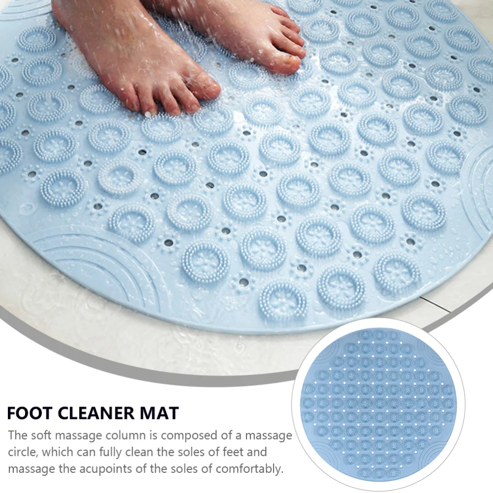 

1Pc Round Bathroom Foot Massager Mat Anti-skid Sucker Pad (Sky-blue)