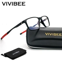 vivibee sports men blue light blocking gaming glasses aluminum temples uv400 anti blue ray 2021 male office square eyeglasses
