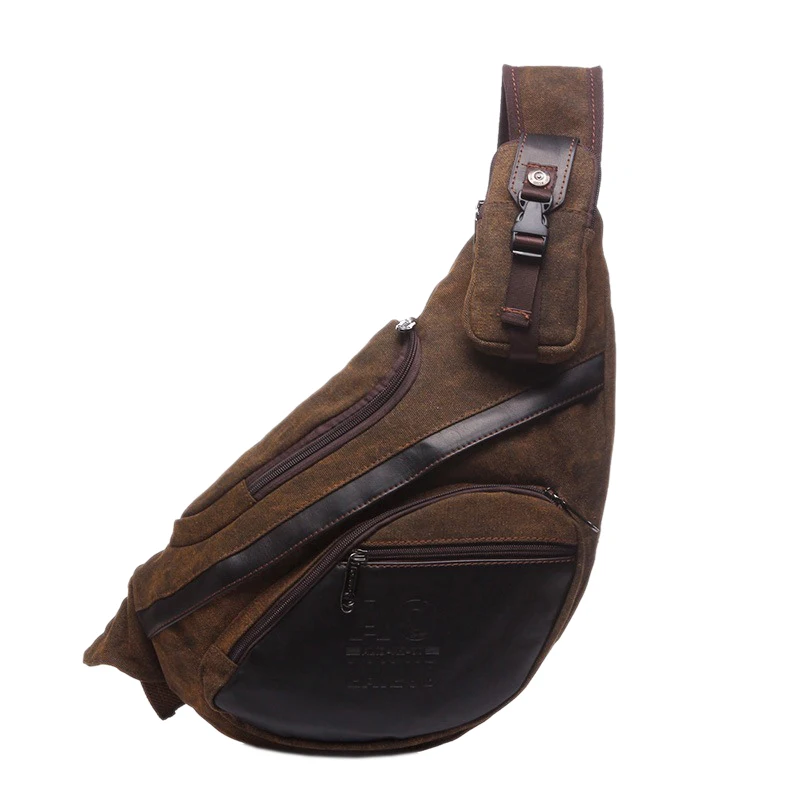 AOLAILUDI мужской холщовый рюкзак дорожная вместительная нагрудная сумка