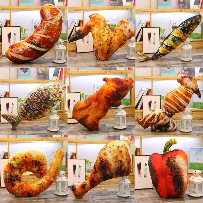 Плюшевые куклы для еды птицы рыбы запеченные Садовые принадлежности барбекю
