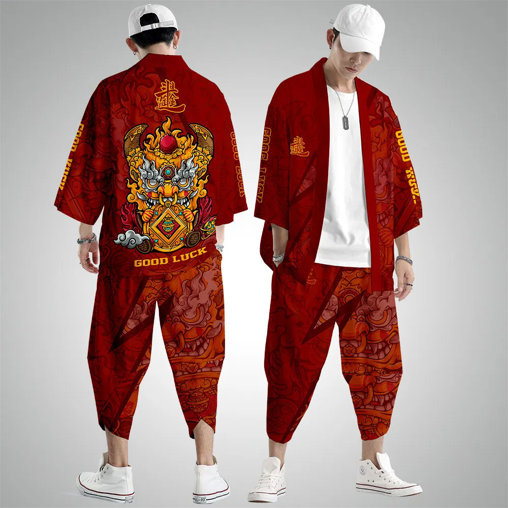 

Кимоно в винтажном японском стиле, хаори брюки, традиционная уличная одежда в стиле Харадзюку, кардиган самурая, юката