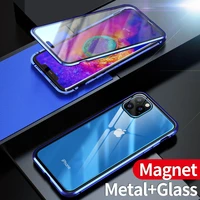 magnetic case for iphone 12 11 pro max double sided glass transparent clear phone case cover for iphone xxs xr xs max 7p 8p