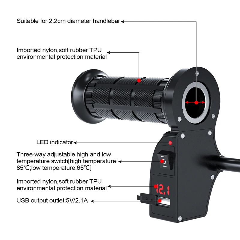 Модификация электрического нагревателя для мотоцикла 12 В с переключателем