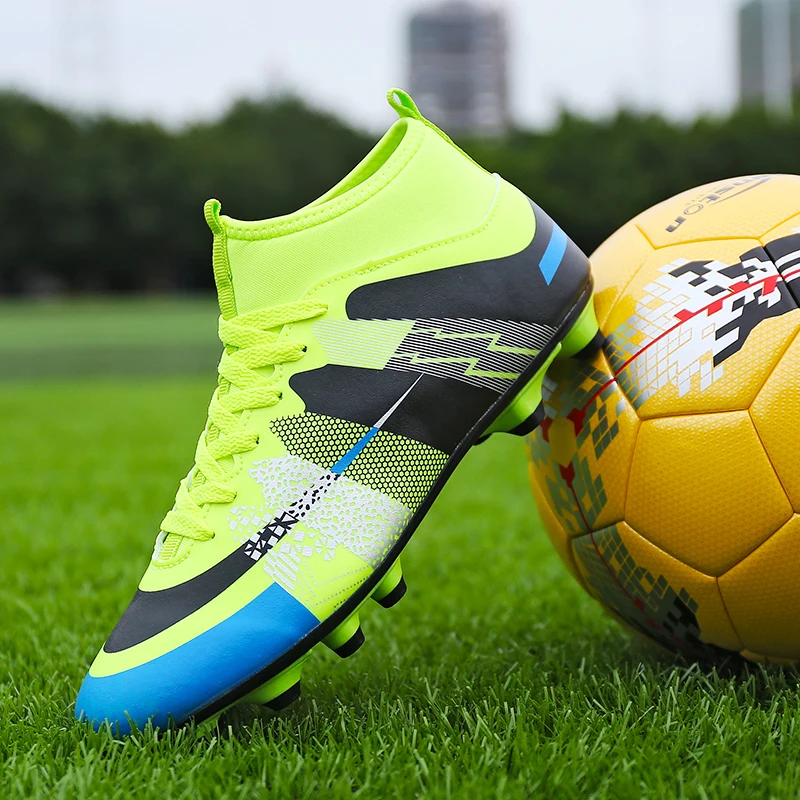 

Outdoor Men Boys Soccer Shoes Football Boots High Ankle Kids Cleats Training Sport Sneakers