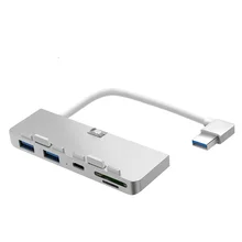HUWEI Aluminum alloy USB 3.0 HUB 3 port adapter splitter with SD/TF Card Reader For iMac 21.5 27 PRO Slim Unibody computer