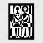 1971 оригинальный ВИНТАЖНЫЙ ПЛАКАТ черно-белая панель Александр гиранд, Мгновенная загрузка, геометрический плакат