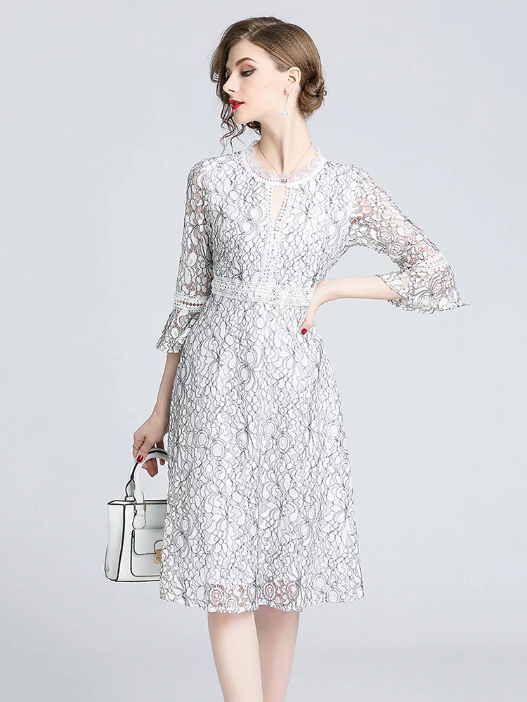 Летнее женское облегающее белое платье женская одежда элегантное ажурное
