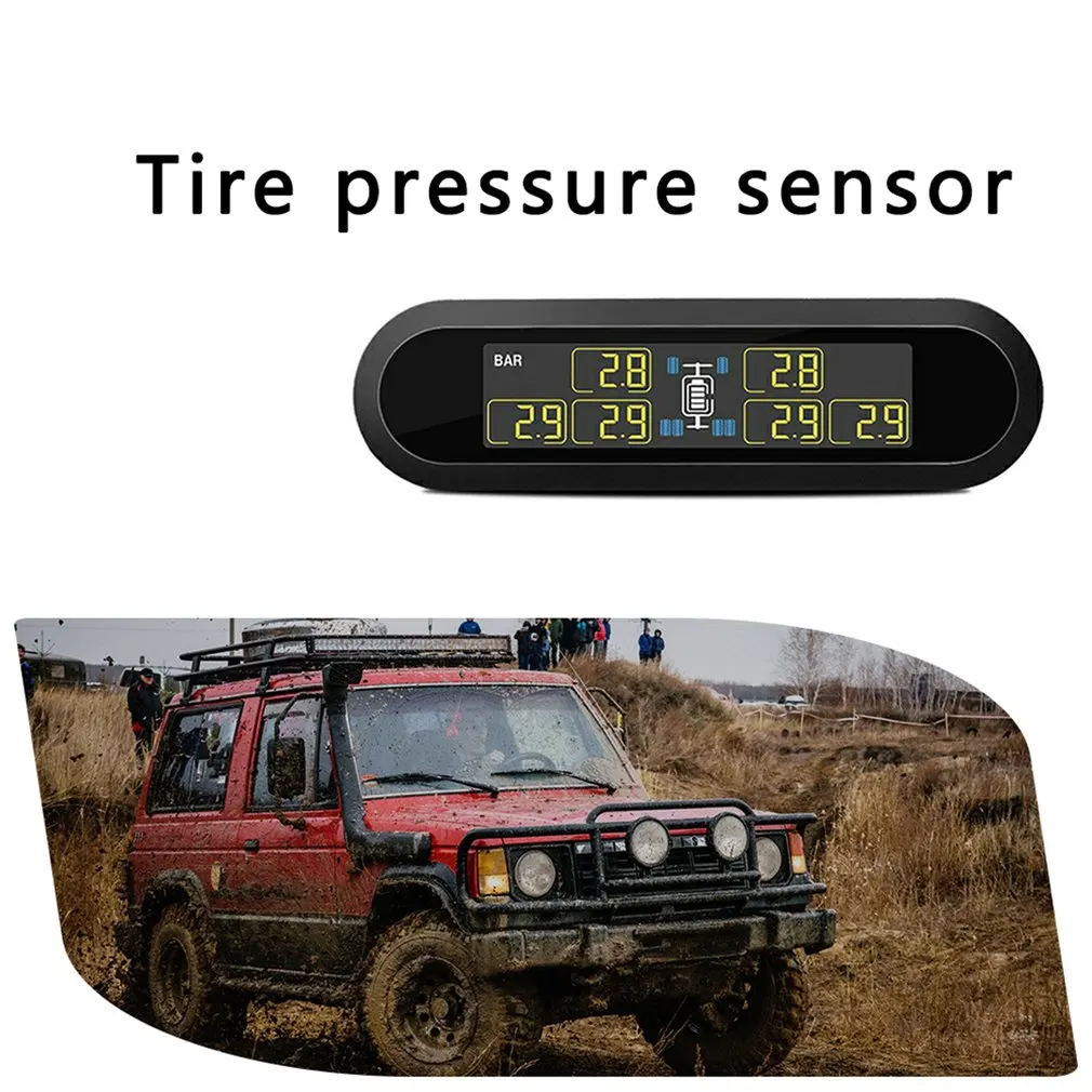 Solar Power Wireless LCD TPMS Tire Pressure Monitoring System with 6 External T650 Sensors for Van RV Trailer | Инструменты