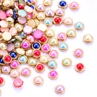 200 шт. разноцветные полукруглые жемчужины, металлический сплав, блестки, АБС, круглые бусины для украшения ногтей, стразы для рукоделия B1282