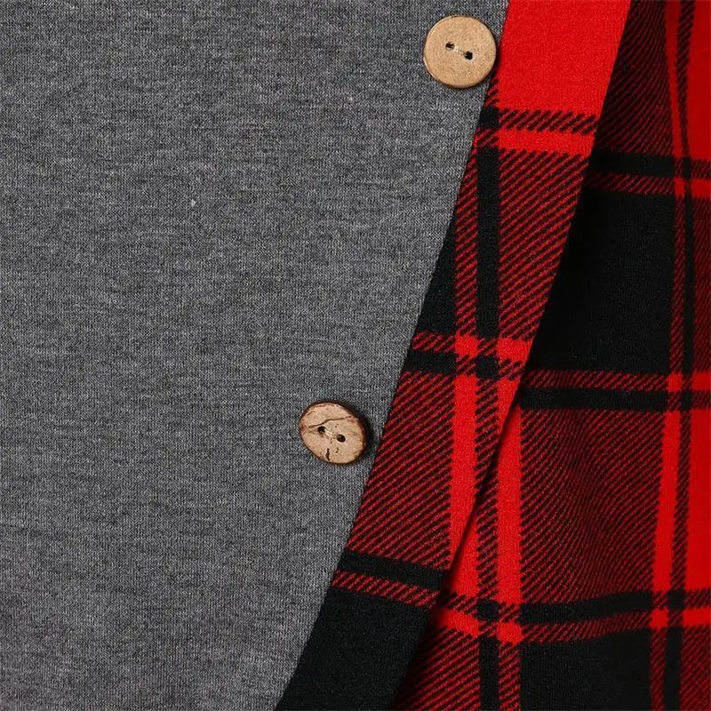 ECN женские асимметричные топы 2019 Новинка весна осень клетчатая пуговица