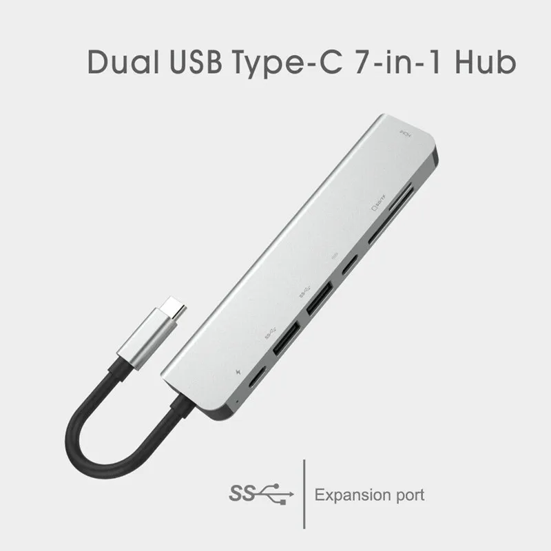 8in1 USB c концентратор thunderbolt 3 Тип c к HDMI 4 к UHD 87 Вт PD Быстрая зарядка USB3.0 концентратор 1000 Мбит/с конвертер передачи Тип c адаптер